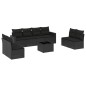 vidaXL Set de sofás de jardín 8 piezas y cojines ratán sintético negro vidaXL Set de sofás de jardín 8 piezas y cojines ratán sintético negro