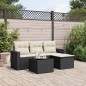 vidaXL Set de muebles de jardín 5 pzas y cojines ratán sintético negro vidaXL Set de muebles de jardín 5 pzas y cojines ratán sintético negro