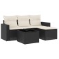 vidaXL Set de muebles de jardín 5 pzas y cojines ratán sintético negro vidaXL Set de muebles de jardín 5 pzas y cojines ratán sintético negro