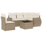 vidaXL Juego de sofás jardín con cojines 6 pzas ratán sintético beige vidaXL Juego de sofás jardín con cojines 6 pzas ratán sintético beige