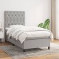 vidaXL Cama box spring con colchón tela gris claro 80x200 cm