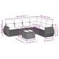vidaXL Set de sofás de jardín 7 piezas con cojines ratán PE gris vidaXL Set de sofás de jardín 7 piezas con cojines ratán PE gris