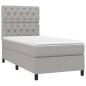 vidaXL Cama box spring con colchón tela gris claro 80x200 cm