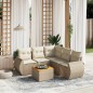 vidaXL Juego de sofás jardín con cojines 6 pzas ratán sintético beige vidaXL Juego de sofás jardín con cojines 6 pzas ratán sintético beige