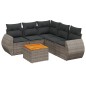 vidaXL Set de muebles de jardín 6 pzas y cojines ratán sintético gris
