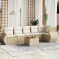 vidaXL Set sofás de jardín 7 piezas y cojines ratán sintético beige vidaXL Set sofás de jardín 7 piezas y cojines ratán sintético beige