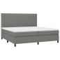 vidaXL Cama box spring con colchón tela gris oscuro 200x200 cm vidaXL Cama box spring con colchón tela gris oscuro 200x200 cm