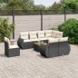vidaXL Set de sofás de jardín 8 piezas y cojines ratán sintético negro vidaXL Set de sofás de jardín 8 piezas y cojines ratán sintético negro