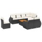 vidaXL Set de sofás de jardín 8 piezas y cojines ratán sintético negro vidaXL Set de sofás de jardín 8 piezas y cojines ratán sintético negro