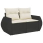 vidaXL Set de sofás de jardín 8 piezas y cojines ratán sintético negro vidaXL Set de sofás de jardín 8 piezas y cojines ratán sintético negro