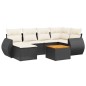 vidaXL Set de comedor de jardín 7 pzas y cojines ratán sintético negro vidaXL Set de comedor de jardín 7 pzas y cojines ratán sintético negro