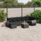 vidaXL Set de sofás de jardín 8 piezas y cojines ratán sintético negro vidaXL Set de sofás de jardín 8 piezas y cojines ratán sintético negro