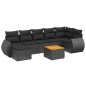 vidaXL Set de sofás de jardín 8 piezas y cojines ratán sintético negro vidaXL Set de sofás de jardín 8 piezas y cojines ratán sintético negro