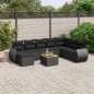vidaXL Set de sofás de jardín 8 piezas y cojines ratán sintético negro vidaXL Set de sofás de jardín 8 piezas y cojines ratán sintético negro