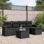 vidaXL Set de sofás de jardín 6 piezas y cojines ratán sintético negro vidaXL Set de sofás de jardín 6 piezas y cojines ratán sintético negro