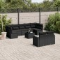 vidaXL Set de sofás de jardín 10 pzas cojines ratán sintético negro vidaXL Set de sofás de jardín 10 pzas cojines ratán sintético negro