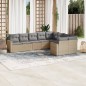 vidaXL Set de sofás de jardín 9 pzas con cojines ratán sintético beige vidaXL Set de sofás de jardín 9 pzas con cojines ratán sintético beige