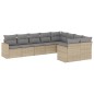 vidaXL Set de sofás de jardín 9 pzas con cojines ratán sintético beige vidaXL Set de sofás de jardín 9 pzas con cojines ratán sintético beige