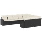 vidaXL Set de sofás de jardín 10 pzas cojines ratán sintético negro vidaXL Set de sofás de jardín 10 pzas cojines ratán sintético negro