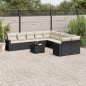 vidaXL Set de sofás de jardín 11 pzas y cojines ratán sintético negro vidaXL Set de sofás de jardín 11 pzas y cojines ratán sintético negro