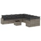 vidaXL Set de sofás de jardín 11 pzas y cojines ratán sintético gris vidaXL Set de sofás de jardín 11 pzas y cojines ratán sintético gris