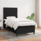 vidaXL Cama box spring con colchón tela negro 100x200 cm vidaXL Cama box spring con colchón tela negro 100x200 cm