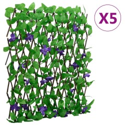 vidaXL Enrejado expansible hiedra artificial verde 5 uds 180x70 cm