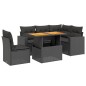 vidaXL Set de sofás de jardín 6 piezas y cojines ratán sintético negro vidaXL Set de sofás de jardín 6 piezas y cojines ratán sintético negro