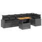 vidaXL Set de comedor de jardín 7 pzas y cojines ratán sintético negro vidaXL Set de comedor de jardín 7 pzas y cojines ratán sintético negro
