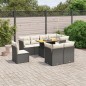 vidaXL Set de sofás de jardín 8 piezas y cojines ratán sintético negro vidaXL Set de sofás de jardín 8 piezas y cojines ratán sintético negro