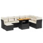 vidaXL Set de sofás de jardín 8 piezas y cojines ratán sintético negro vidaXL Set de sofás de jardín 8 piezas y cojines ratán sintético negro