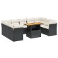 vidaXL Set de sofás de jardín 10 pzas cojines ratán sintético negro