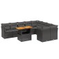 vidaXL Set de sofás de jardín 10 pzas cojines ratán sintético negro vidaXL Set de sofás de jardín 10 pzas cojines ratán sintético negro