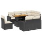 vidaXL Set de sofás de jardín 8 piezas y cojines ratán sintético negro vidaXL Set de sofás de jardín 8 piezas y cojines ratán sintético negro