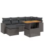 vidaXL Set de comedor de jardín 7 pzas y cojines ratán sintético negro vidaXL Set de comedor de jardín 7 pzas y cojines ratán sintético negro