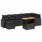 vidaXL Set de sofás de jardín 8 piezas y cojines ratán sintético negro vidaXL Set de sofás de jardín 8 piezas y cojines ratán sintético negro