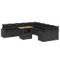 vidaXL Set de sofás de jardín 11 pzas y cojines ratán sintético negro vidaXL Set de sofás de jardín 11 pzas y cojines ratán sintético negro