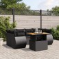 vidaXL Set de comedor de jardín 7 pzas y cojines ratán sintético negro vidaXL Set de comedor de jardín 7 pzas y cojines ratán sintético negro