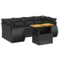 vidaXL Set de comedor de jardín 7 pzas y cojines ratán sintético negro vidaXL Set de comedor de jardín 7 pzas y cojines ratán sintético negro