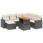 vidaXL Set de sofás de jardín 8 piezas y cojines ratán sintético negro vidaXL Set de sofás de jardín 8 piezas y cojines ratán sintético negro