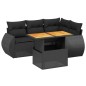 vidaXL Set de muebles de jardín 5 pzas y cojines ratán sintético negro vidaXL Set de muebles de jardín 5 pzas y cojines ratán sintético negro