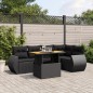 vidaXL Set de sofás de jardín 6 piezas y cojines ratán sintético negro vidaXL Set de sofás de jardín 6 piezas y cojines ratán sintético negro