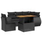 vidaXL Set de sofás de jardín 6 piezas y cojines ratán sintético negro vidaXL Set de sofás de jardín 6 piezas y cojines ratán sintético negro