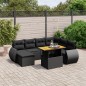 vidaXL Set de sofás de jardín 8 piezas y cojines ratán sintético negro vidaXL Set de sofás de jardín 8 piezas y cojines ratán sintético negro