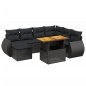 vidaXL Set de sofás de jardín 8 piezas y cojines ratán sintético negro vidaXL Set de sofás de jardín 8 piezas y cojines ratán sintético negro