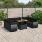 vidaXL Set de sofás de jardín 10 pzas cojines ratán sintético negro vidaXL Set de sofás de jardín 10 pzas cojines ratán sintético negro