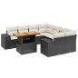 vidaXL Set de sofás de jardín 8 piezas y cojines ratán sintético negro vidaXL Set de sofás de jardín 8 piezas y cojines ratán sintético negro