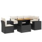 vidaXL Set de sofás de jardín 6 piezas y cojines ratán sintético negro vidaXL Set de sofás de jardín 6 piezas y cojines ratán sintético negro