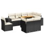 vidaXL Set de sofás de jardín 8 piezas y cojines ratán sintético negro vidaXL Set de sofás de jardín 8 piezas y cojines ratán sintético negro