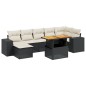 vidaXL Set de sofás de jardín 8 piezas y cojines ratán sintético negro vidaXL Set de sofás de jardín 8 piezas y cojines ratán sintético negro